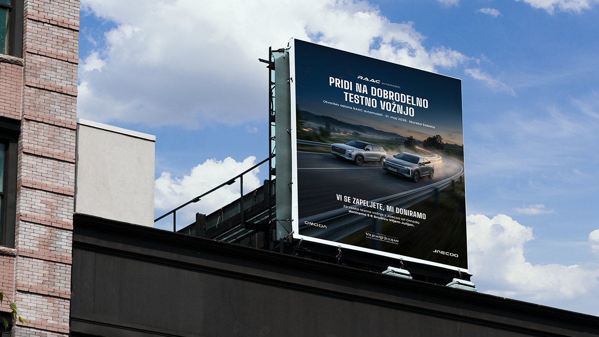 Grafički dizajn: veliki format (jumbo plakat) za RAAC avtomobili s akcijom testne vožnje u dobrotvorne svrhe