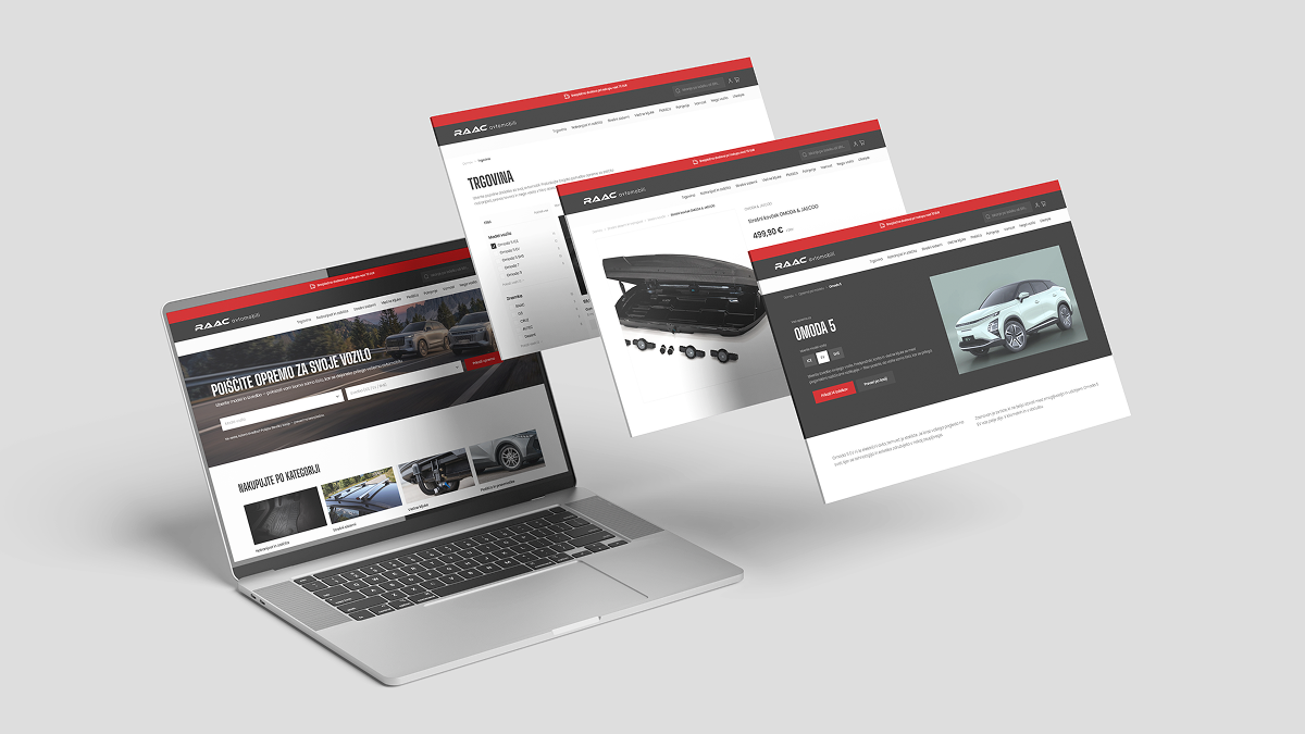 Izrada web trgovina – agencija Bloom: web trgovina za RAAC avtomobili s opremom za vozila