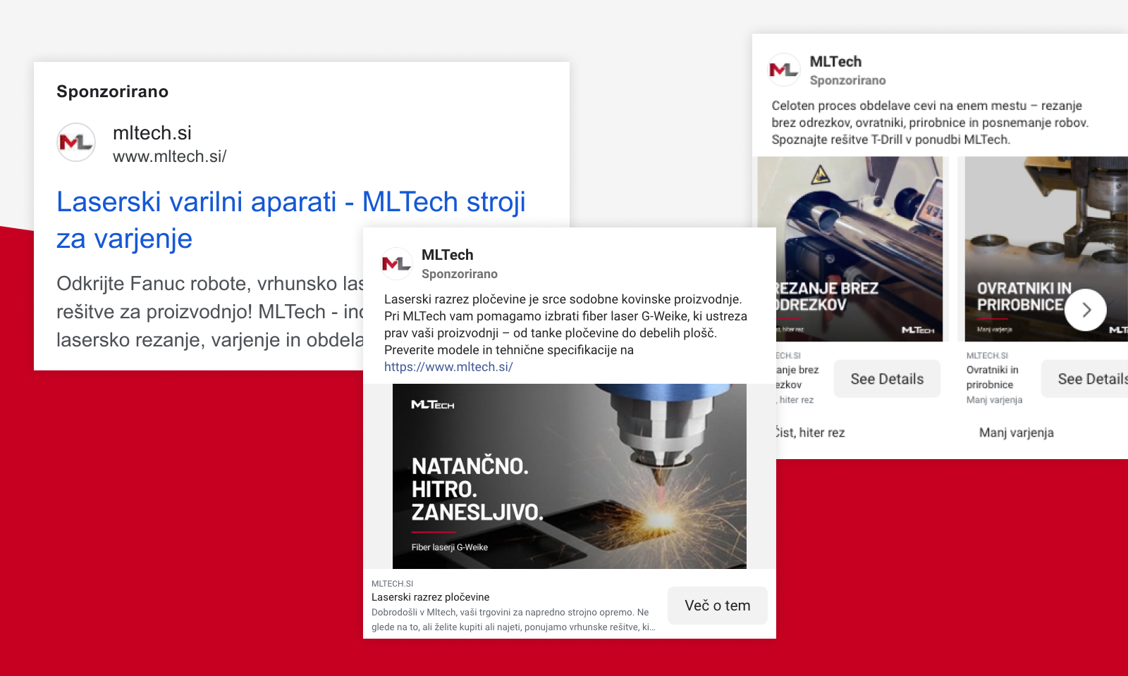 B2B oglašavanje za MLTech: primjer Google Ads i Meta oglasa za laserske aparate za zavarivanje
