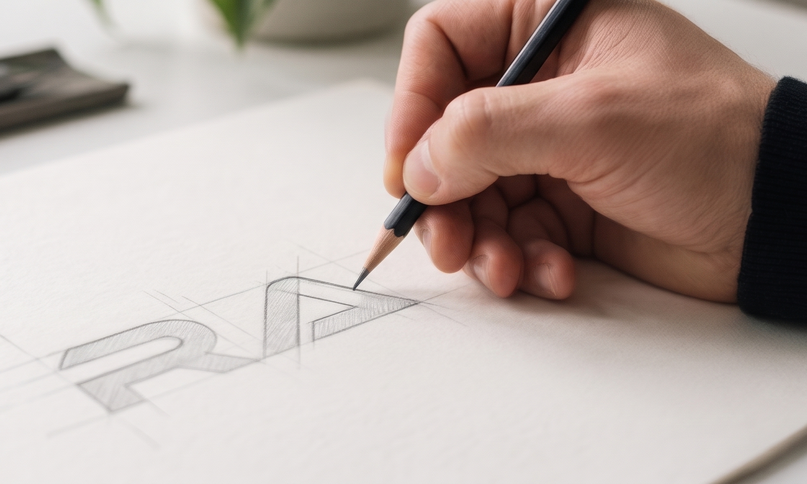 Rebranding za RAAC avtomobili: skica u procesu oblikovanja novog logotipa
